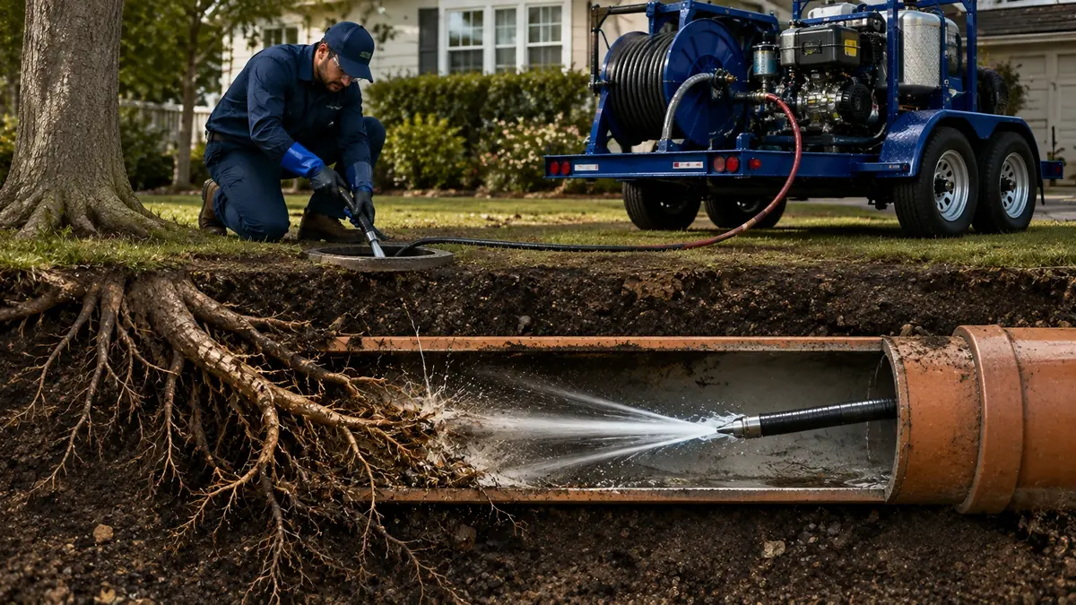 Tree Root Removal with Hydro Jetting in Cotati